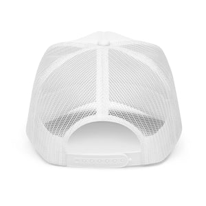 mesh back white cap