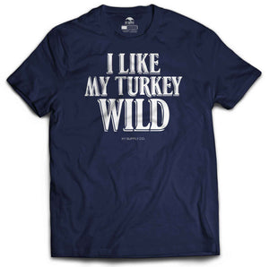 I Like My Turkey Wild Tshirt Vintage Navy